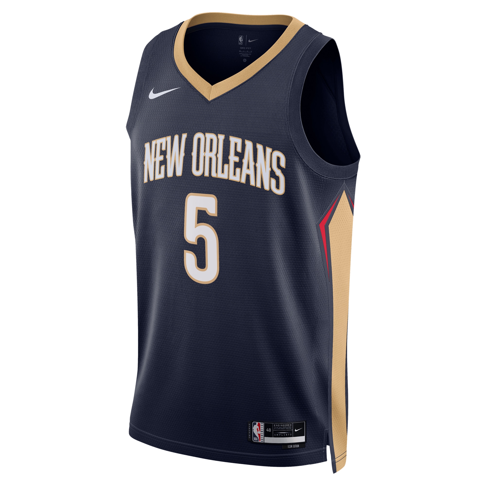 New Orleans Pelicans Icon Edition Swingman Navy Dejounte Murra Unisex NBA Jersey Unisex