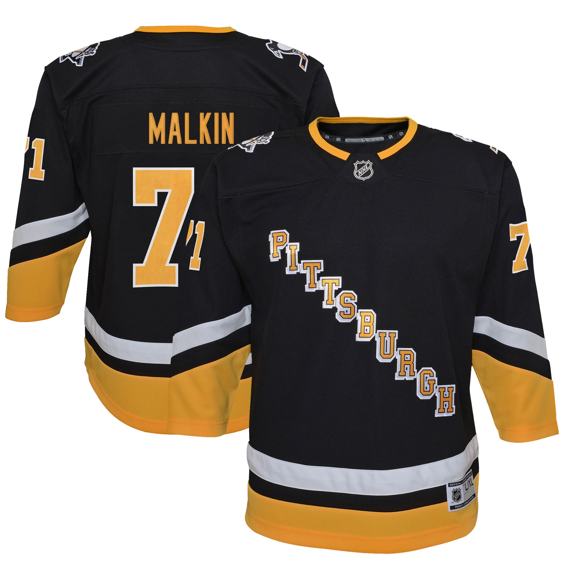 Pittsburgh Penguins Evgeni Malkin Black 2021/22 Alternate Premier Player NHL Jersey Youth