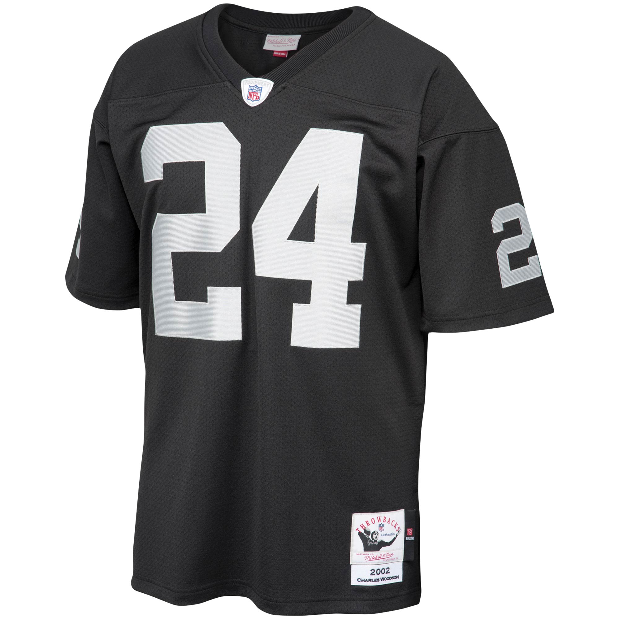 Las Vegas Raiders 2002 Charles Woodson Mitchell Ness Black Throwback Retired Player NFL Jersey Men's