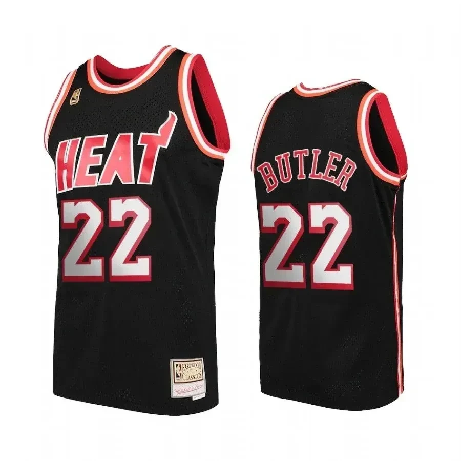 Miami Heat Jimmy Butler 22 Black Hardwood Classics NBA Jersey Men's