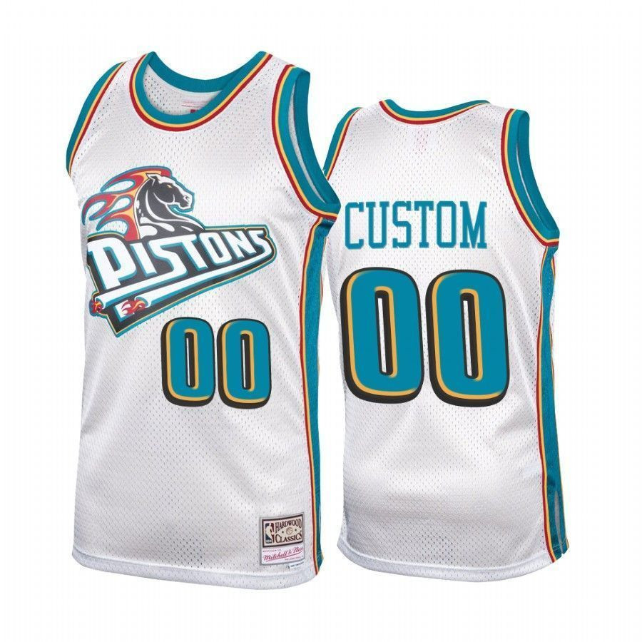 Detroit Pistons Custom 00 Platinum Hardwood Classics NBA Jersey Men's