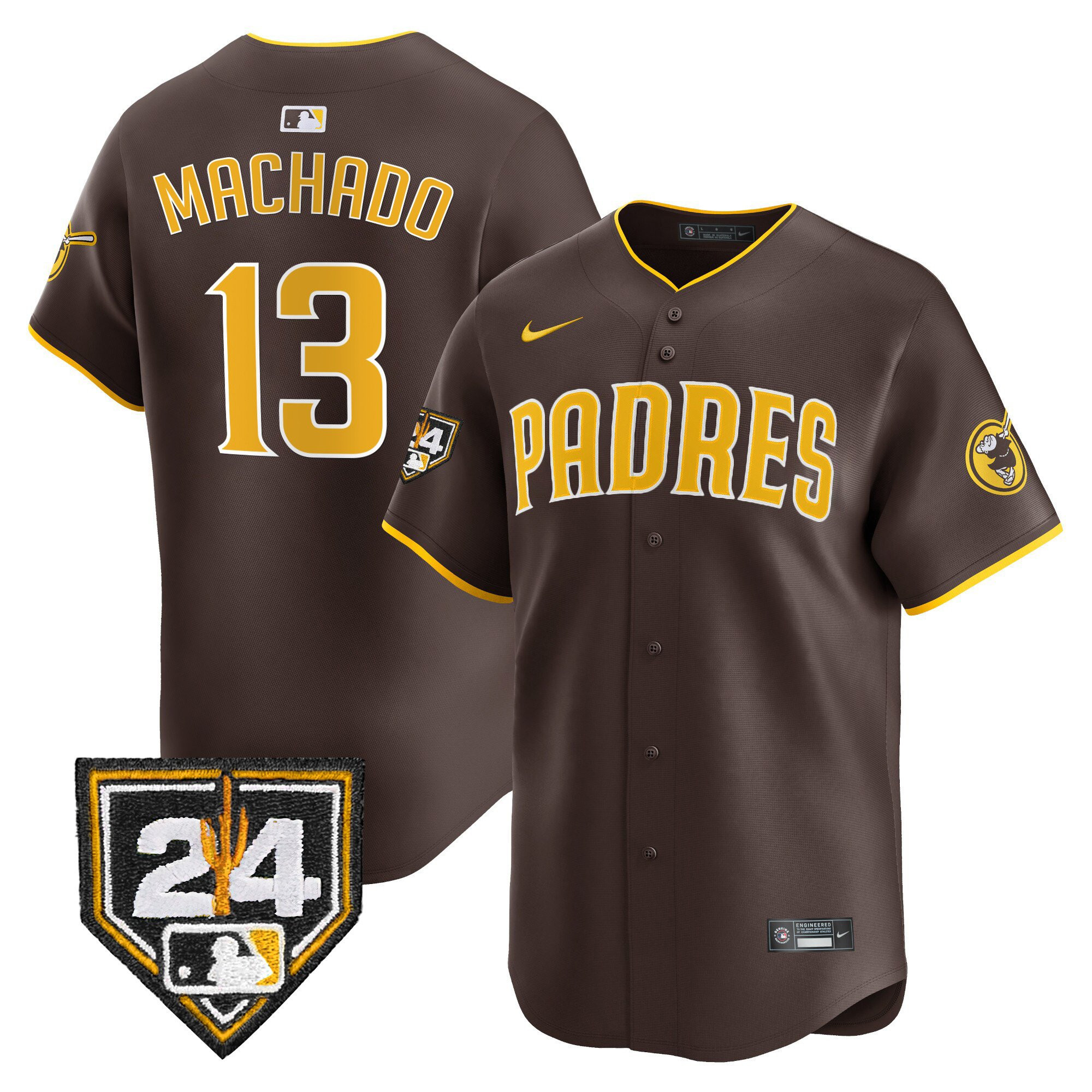 Manny Machado 13 San Diego Padres 2024 Spring Training Brown MLB Jersey Men's