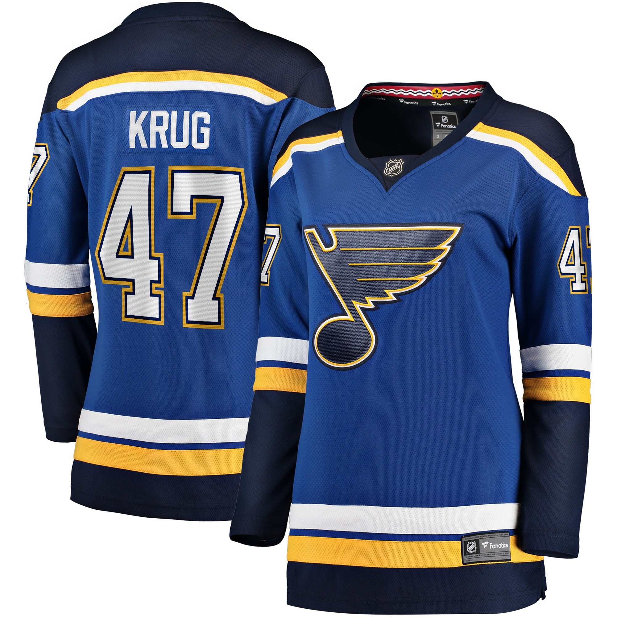St. Louis Blues Torey Krug Blue Breakaway Player NHL Jersey Women's