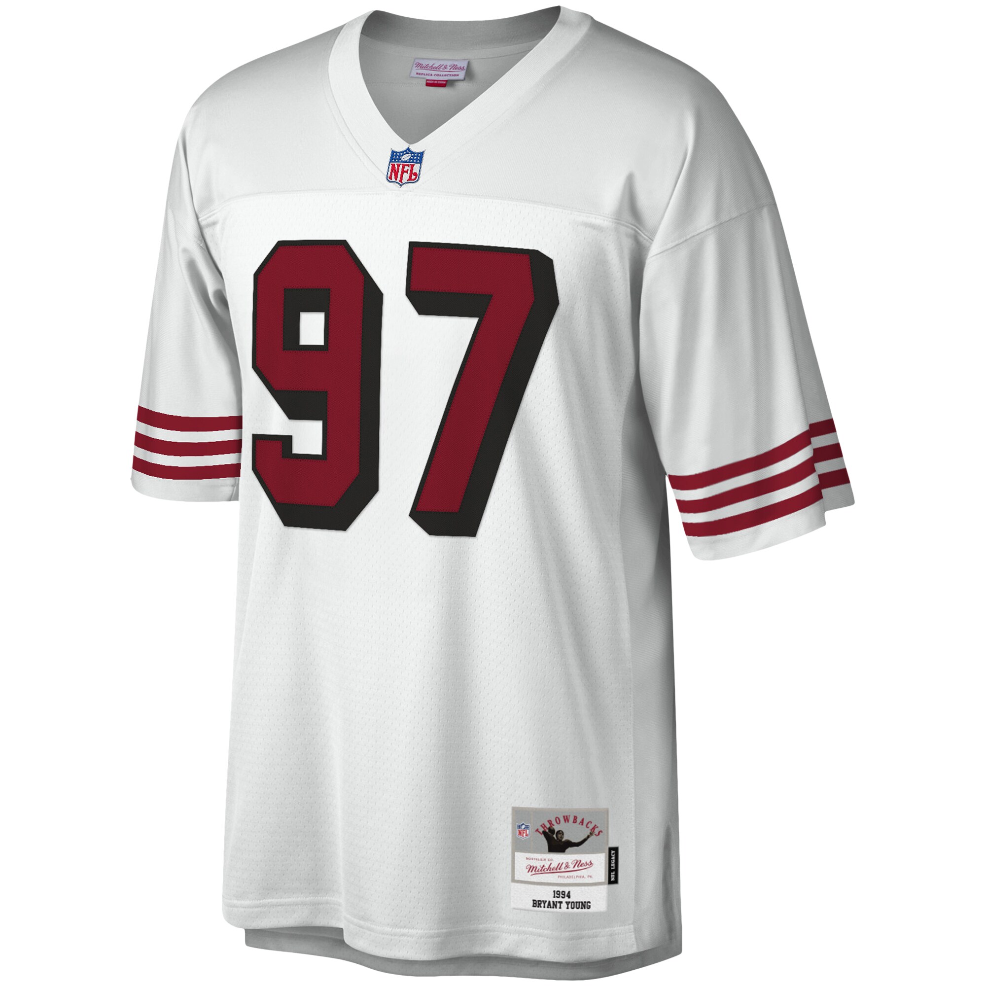 San Francisco 49ers Bryant Young Mitchell Ness White Legacy NFL Jersey Men's