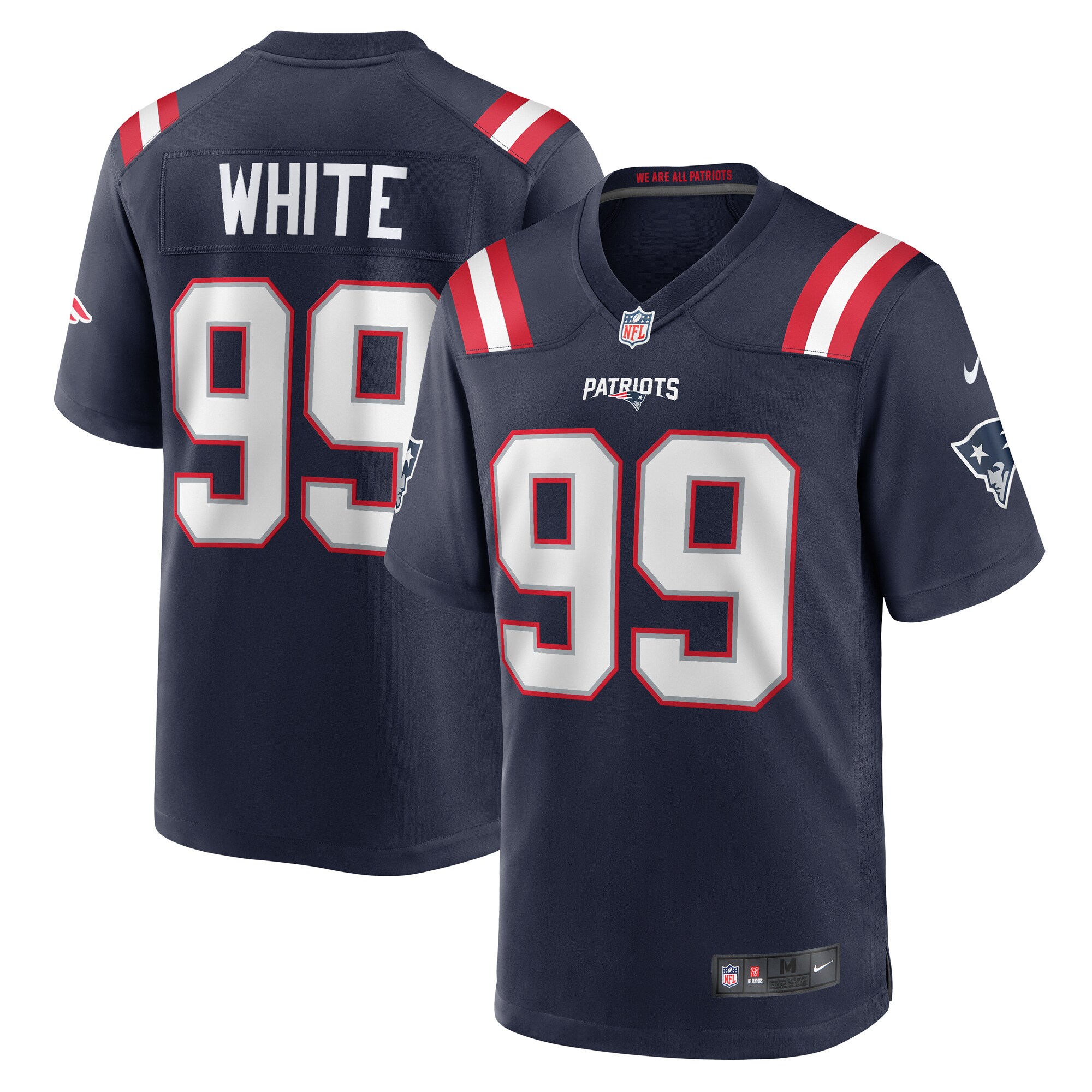 New England Patriots Keion White Navy Team Game NFL Jersey Men's
