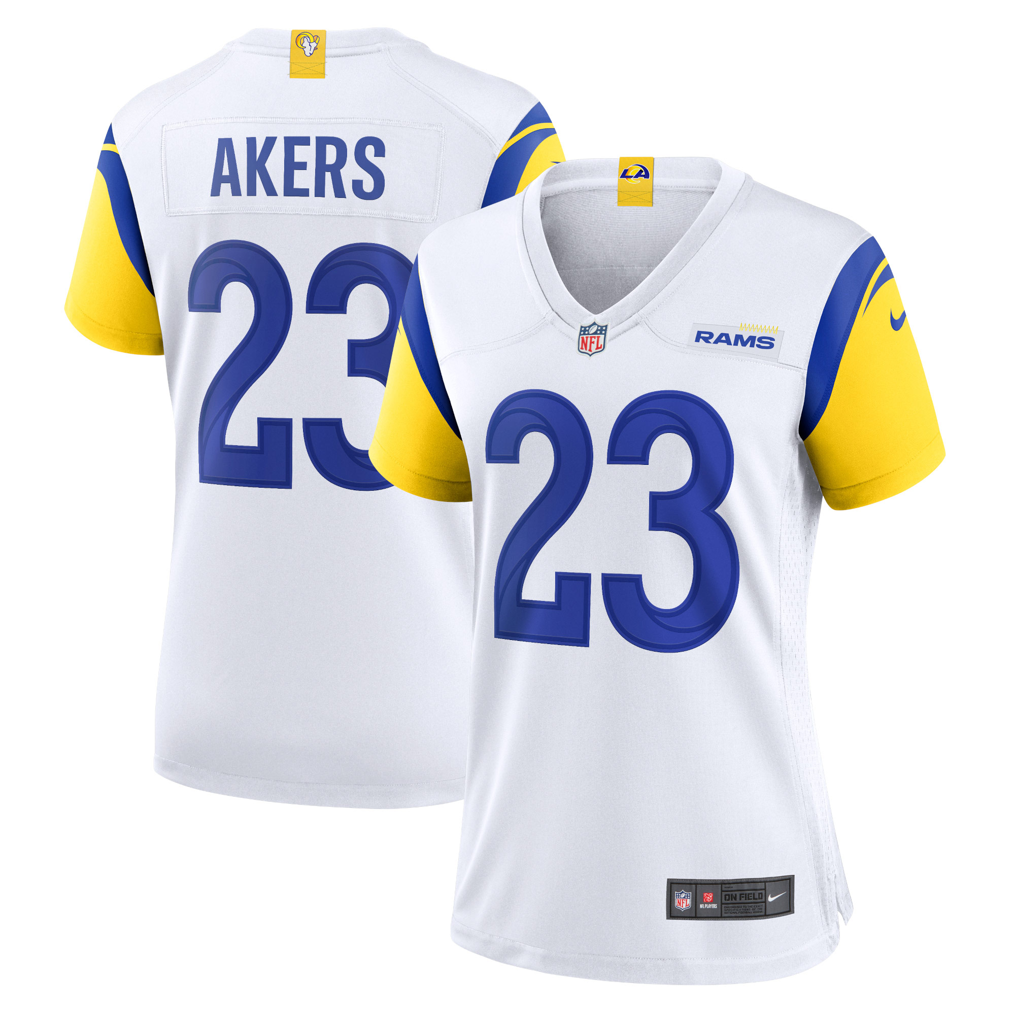 Los Angeles Rams Cam Akers White Game NFL Jersey Women's