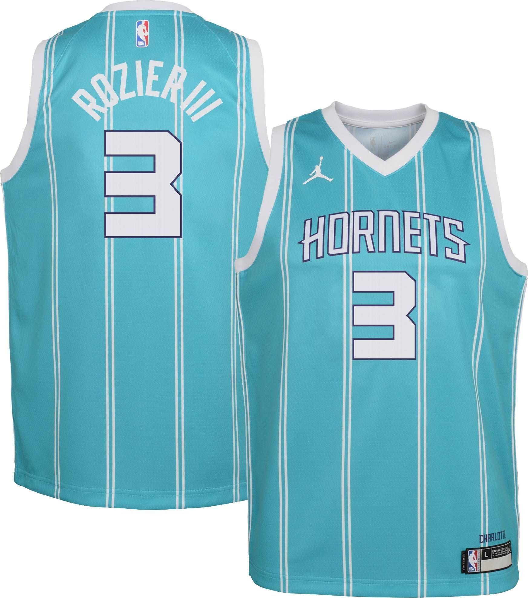 Jorda Charlotte Hornets Terry Rozier Iii 3 Teal Dri-fit Swingman NBA Jersey Youth