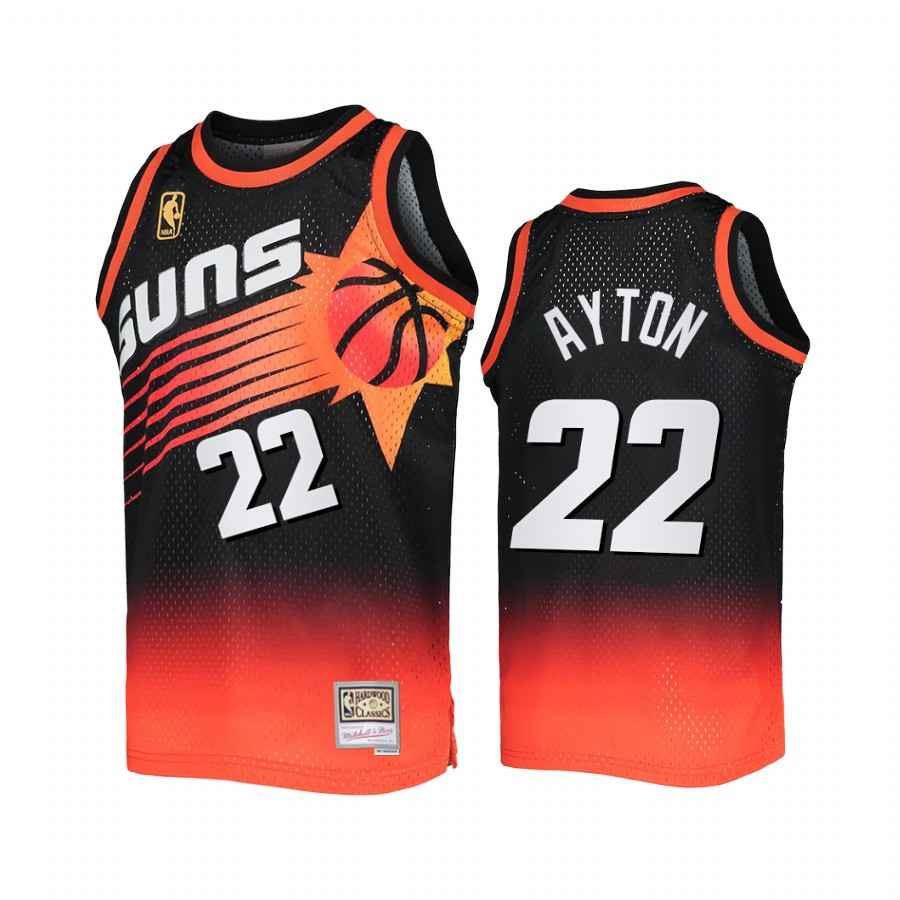 Phoenix Suns Deandre Ayton 22 Black Orange Fadeaway Mitchell Ness NBA Jersey Men's