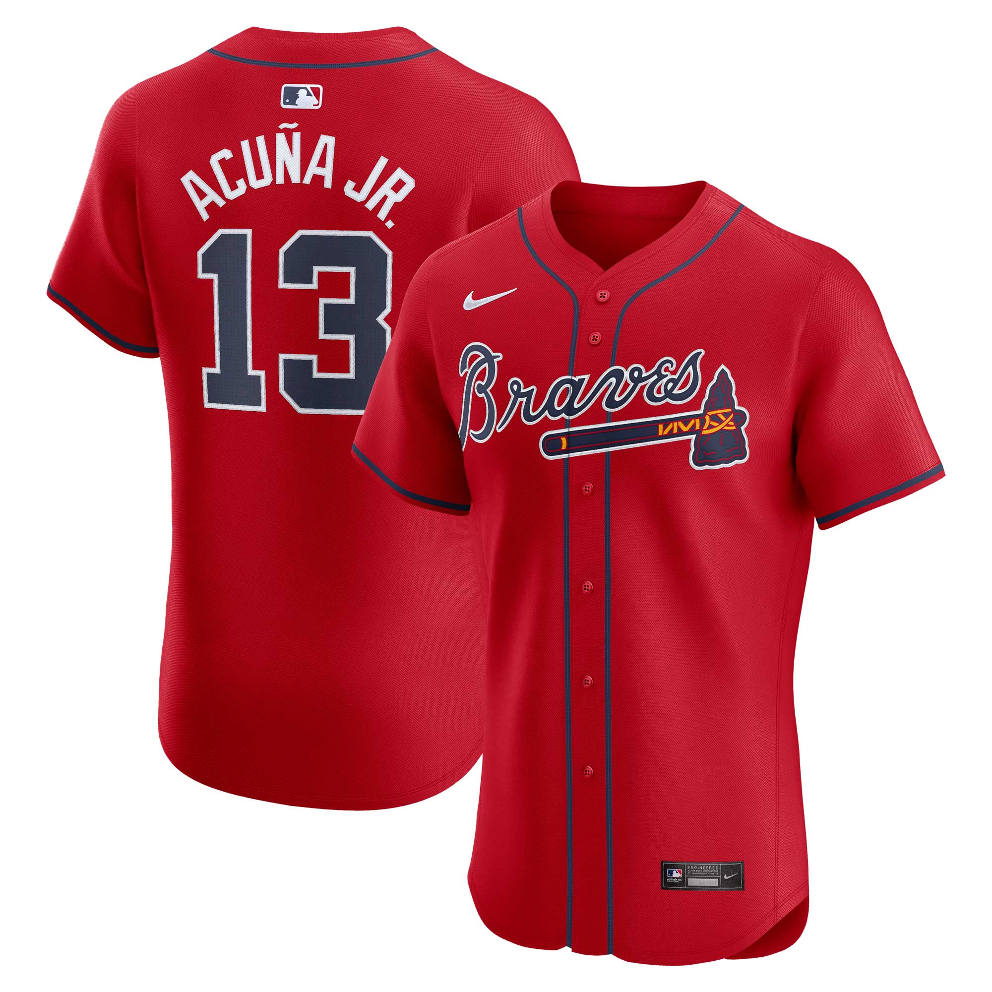 Atlanta Braves Ronald Acu?a Jr. Red Alternate Elite Player MLB Jersey Men's