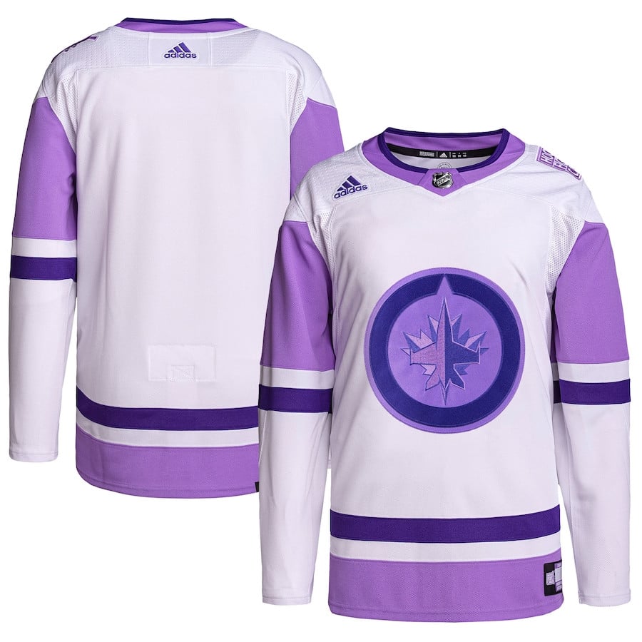 Winnipeg Jets Fights Cancer Primegreen White/Purple NHL Jersey Men's