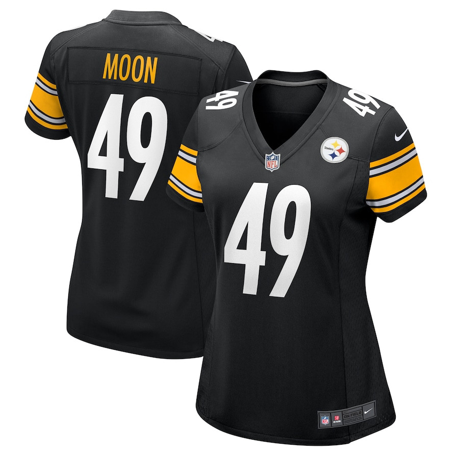 Jeremiah Moon 49 Pittsburgh Steelers Game Black NFL Jersey Women's