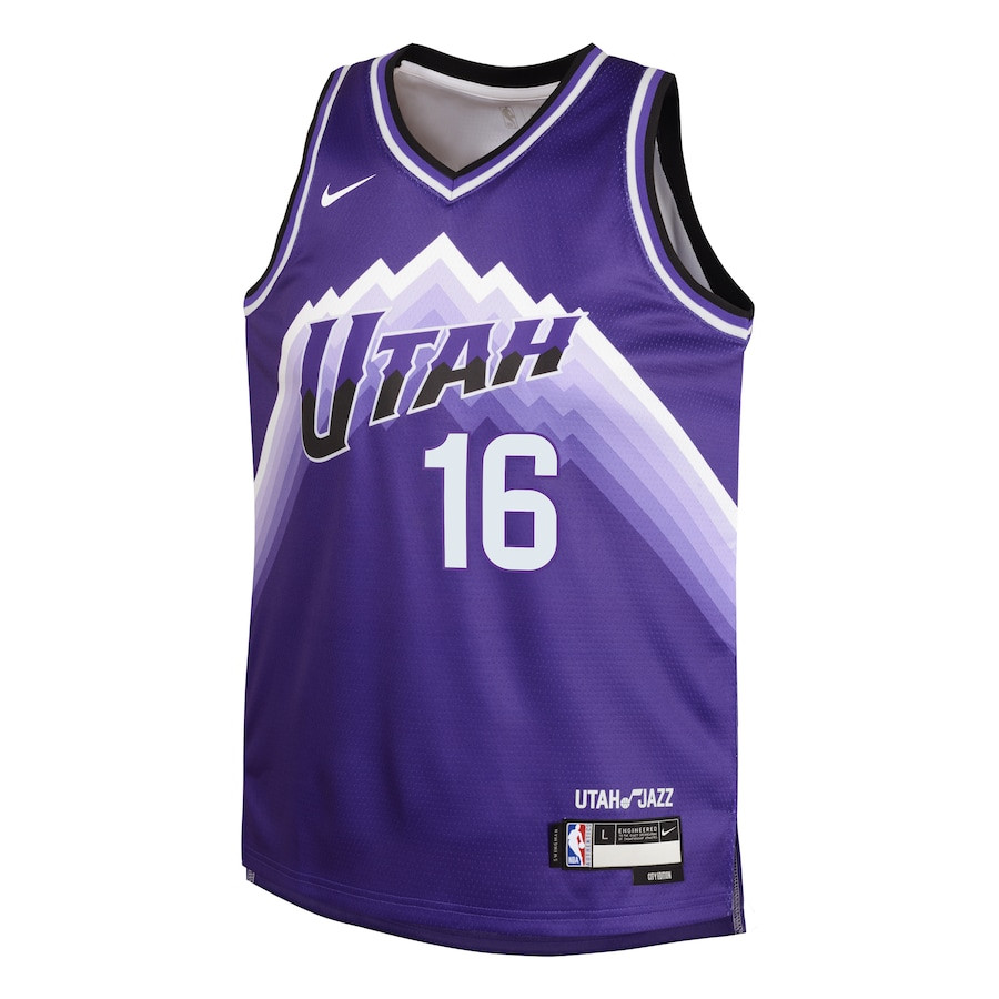 Simone Fontecchio 16 Utah Jazz 2023/24 City Edition Swingma Purple NBA Jersey Youth
