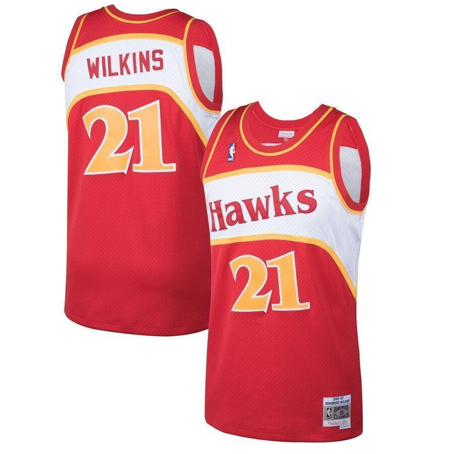 Dominique Wilkins Atlanta Hawks Mitchell Ness 1986-87 Hardwood Classics Swingman Red NBA Jersey Men's
