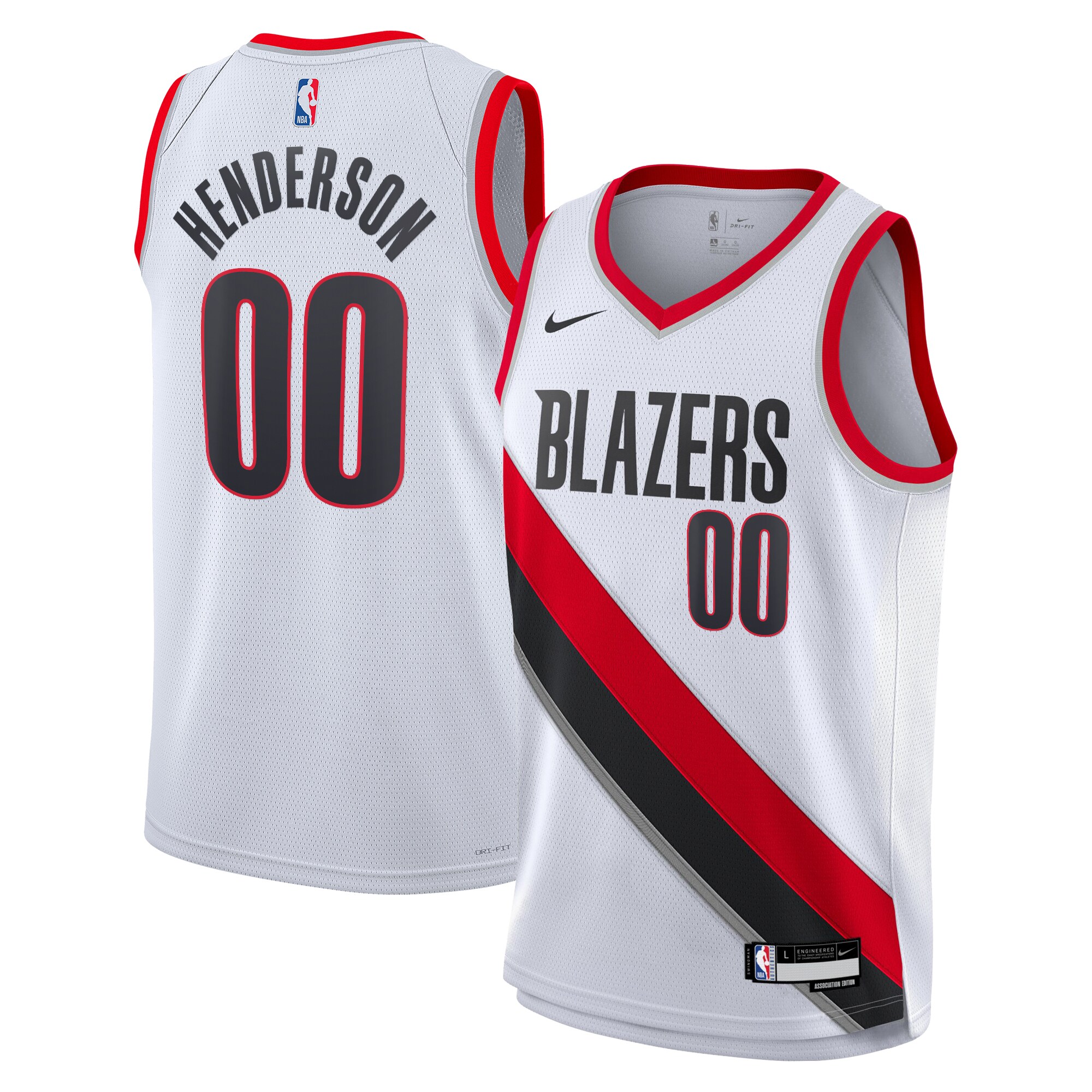 Camiseta Association Edition Swingman de los Portland Trail Blazers Blanca Scoot Henderson Juvenil NBA Jersey Men's