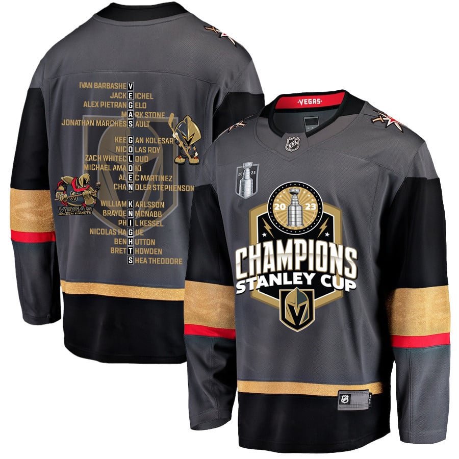 Vegas Golden Knights Journey to 2023 Stanley Cup Glory Black NHL Jersey Men's