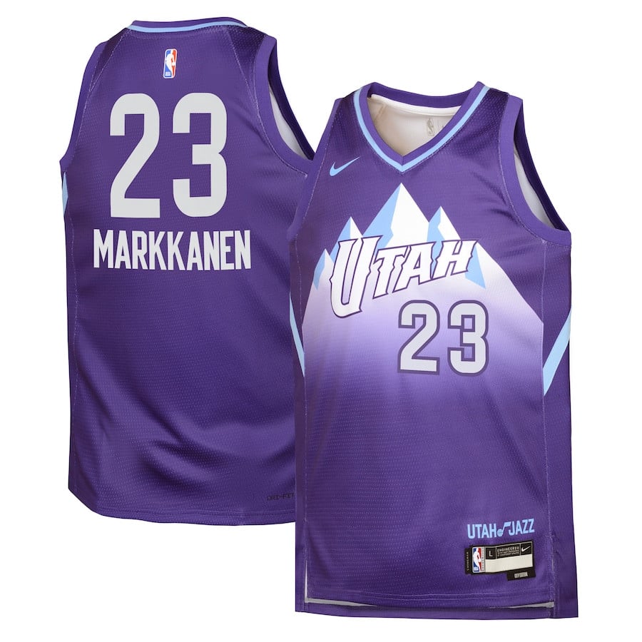 Lauri Markkanen 23 Utah Jazz 2024/25 Swingman Playe City Edition Purple NBA Jersey Youth
