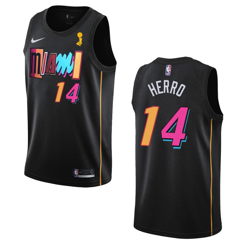 Miami Heat Tyler Herro 14 Champions Cup Black NBA Jersey Men's