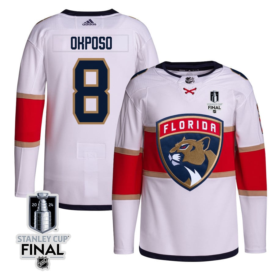 Kyle Okposo 8 Florida Panthers 2024 STANLEY CUP Final Away Breakaway White NHL Jersey Men's