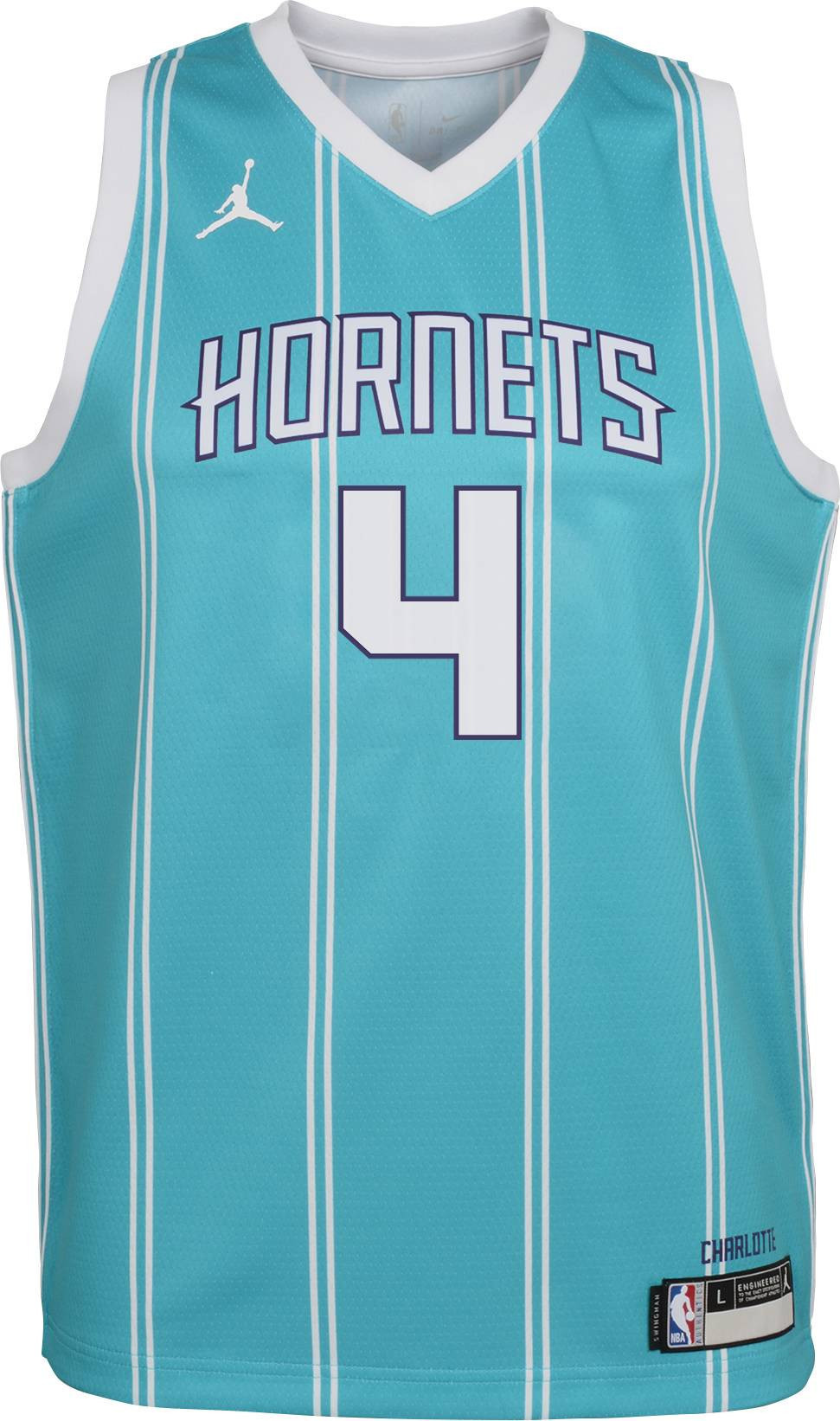 Jorda Charlotte Hornets Devonte' Graham 4 Teal Dri-fit Swingman NBA Jersey Youth