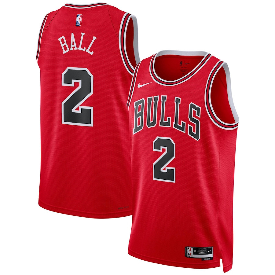 Lonzo Ball 2 Chicago Bulls Unisex Swingman Icon Edition Red NBA Jersey Unisex