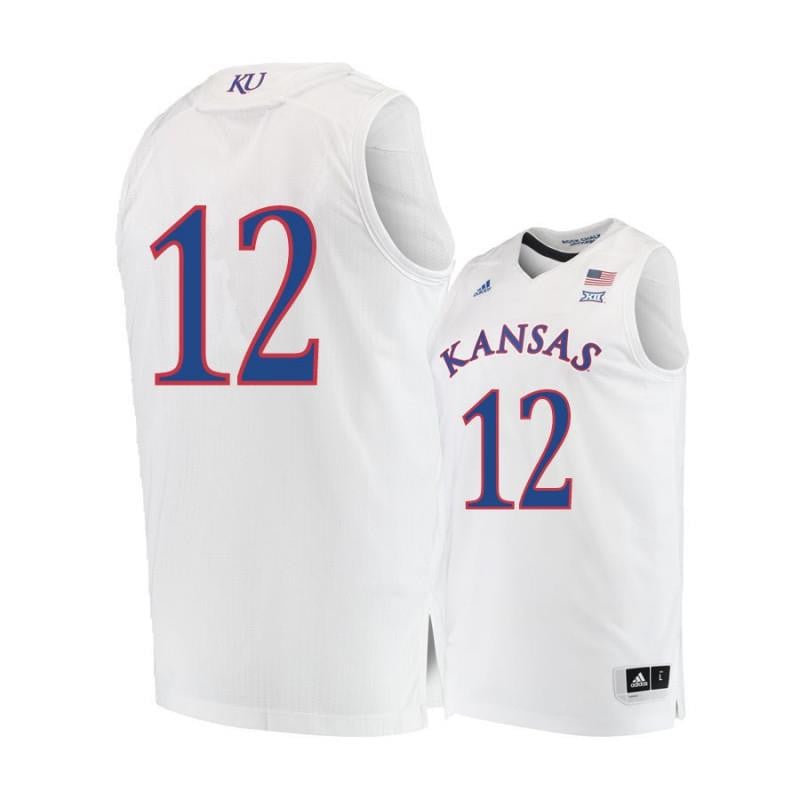 12 Tucker Van White Kansas Jayhawks NCAA Jersey Men's