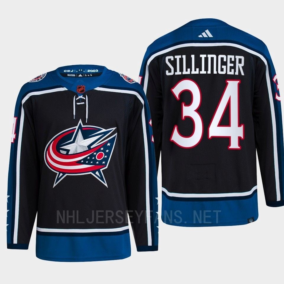 Cole Sillinger 34 Reverse Retro 2.0 2022 Columbus Blue Jackets Navy Primegreen NHL Jersey Men's