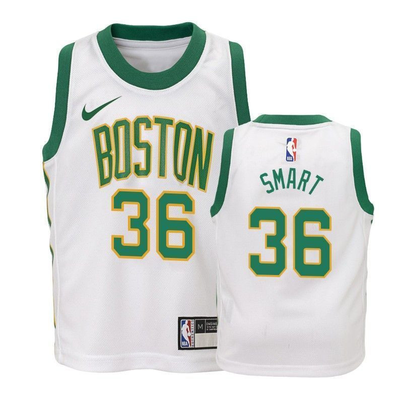 Celtics Marcus Smart 36 Cit White NBA Jersey Youth