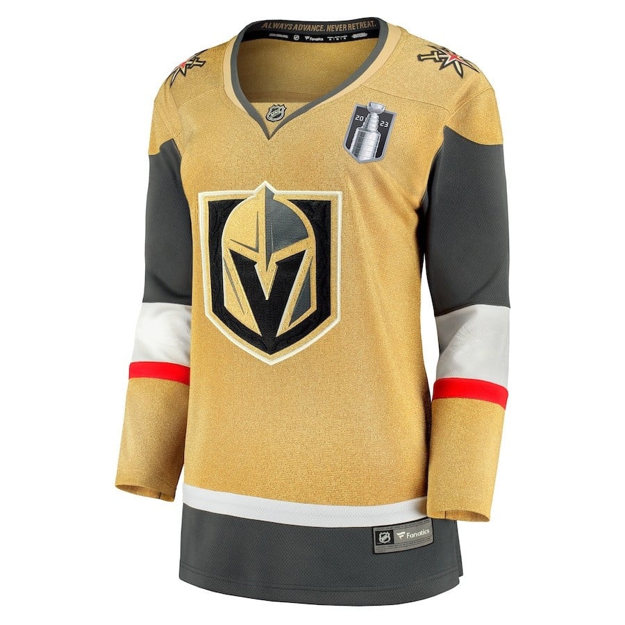 Vegas Golden Knights 2023 Stanley Cup Final Home Breakaway Gold NHL Jersey Women's