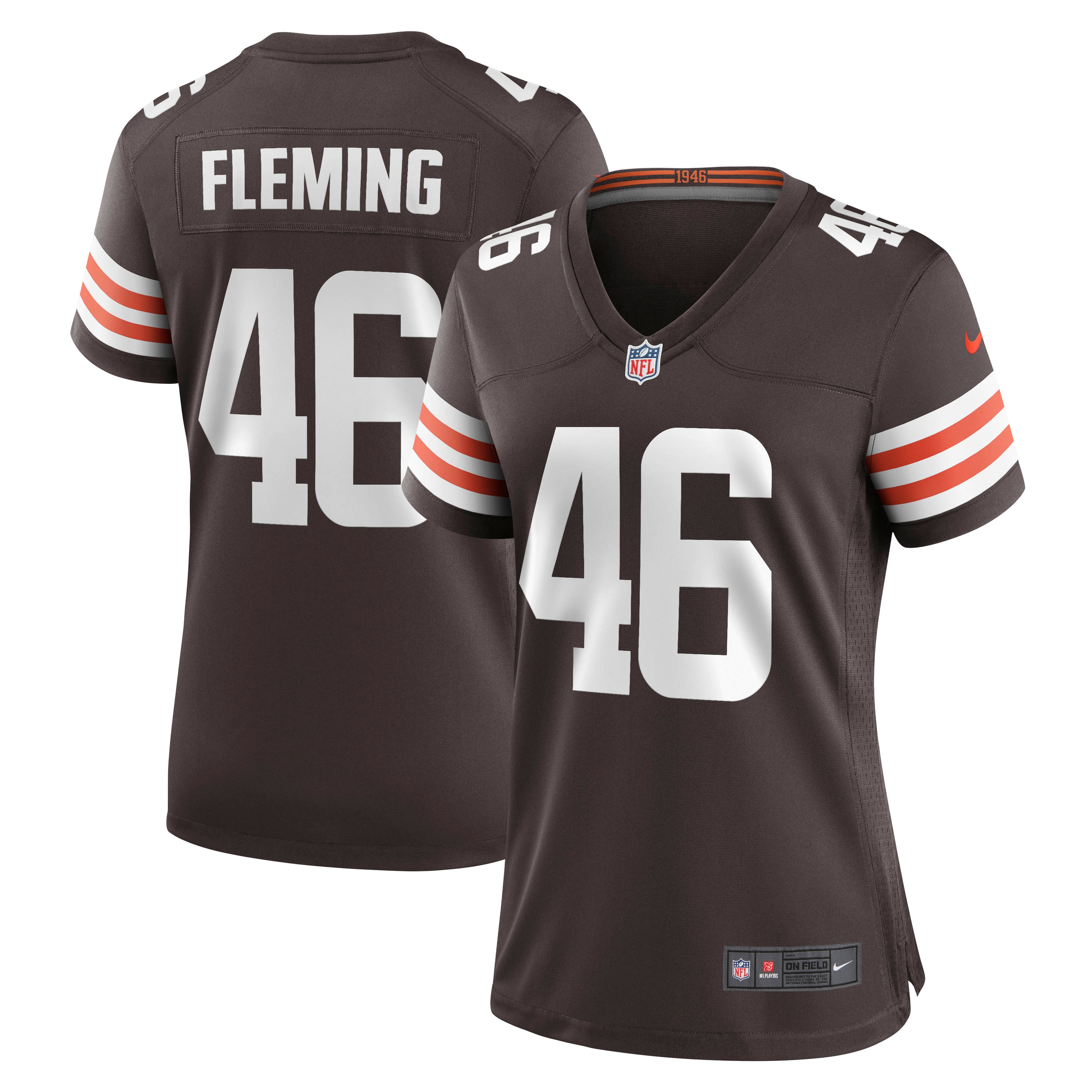 Cleveland Browns Don Fleming Brown Retired Player NFL Jersey Women's
