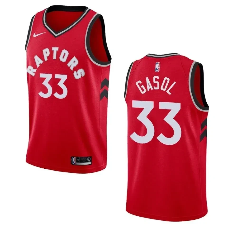 Toronto Raptors 33 Marc Gasol Icon Swingman Red NBA Jersey Men's