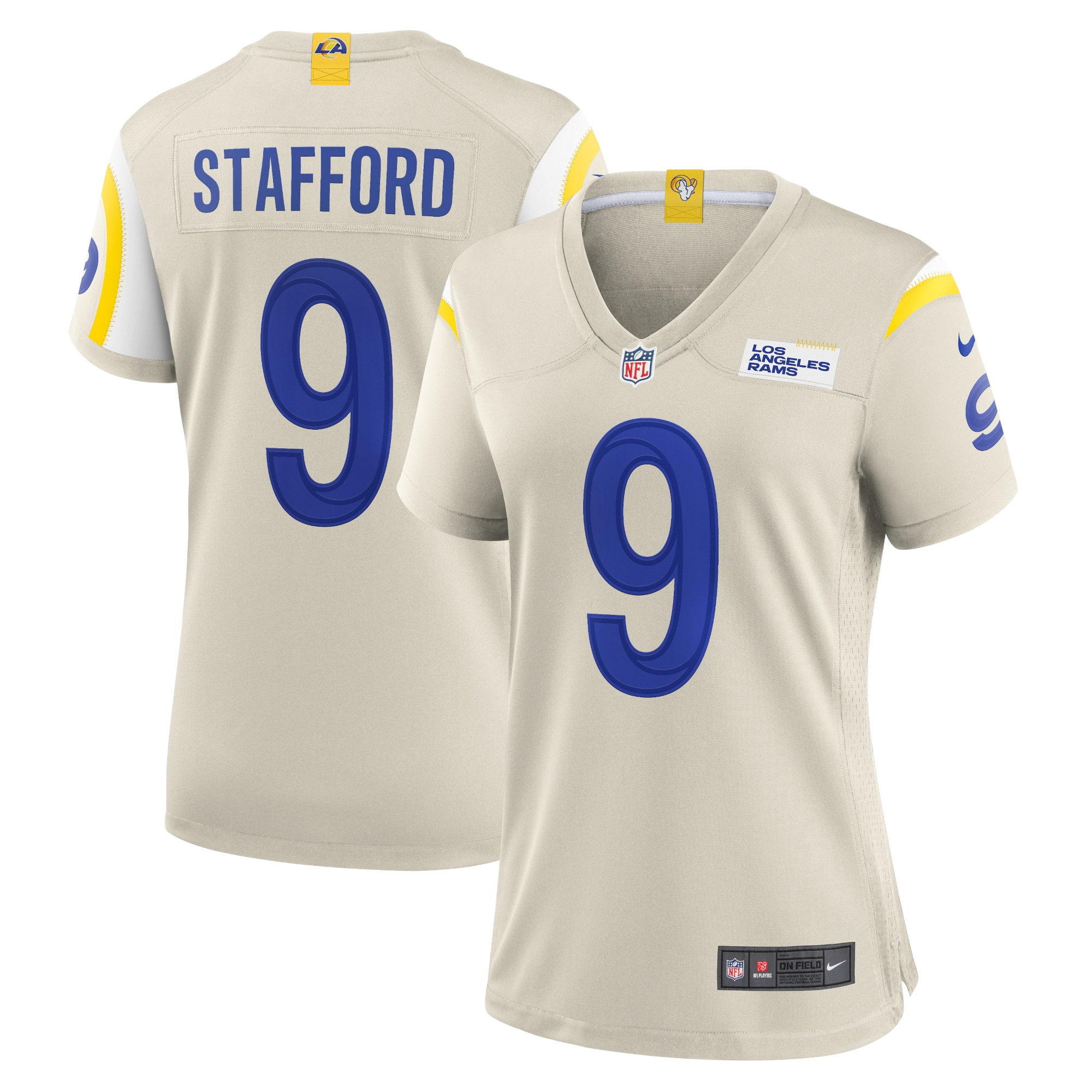 Los Angeles Rams Matthew Stafford Bone Player Game NFL Jersey Women's