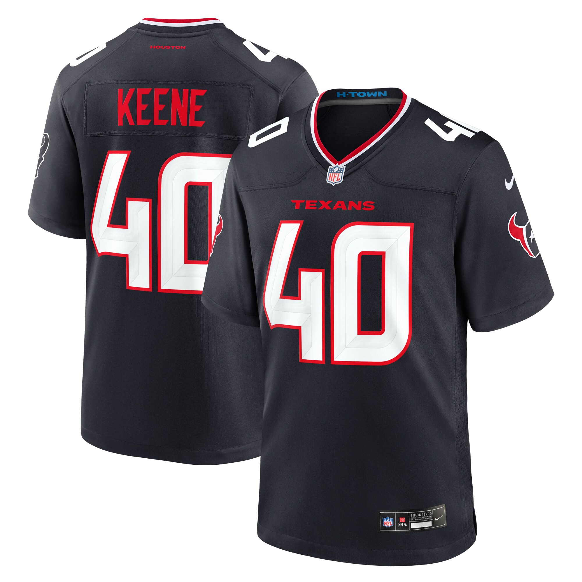 Houston Texans Dalton Keene Navy Team Game NFL Jersey Men's