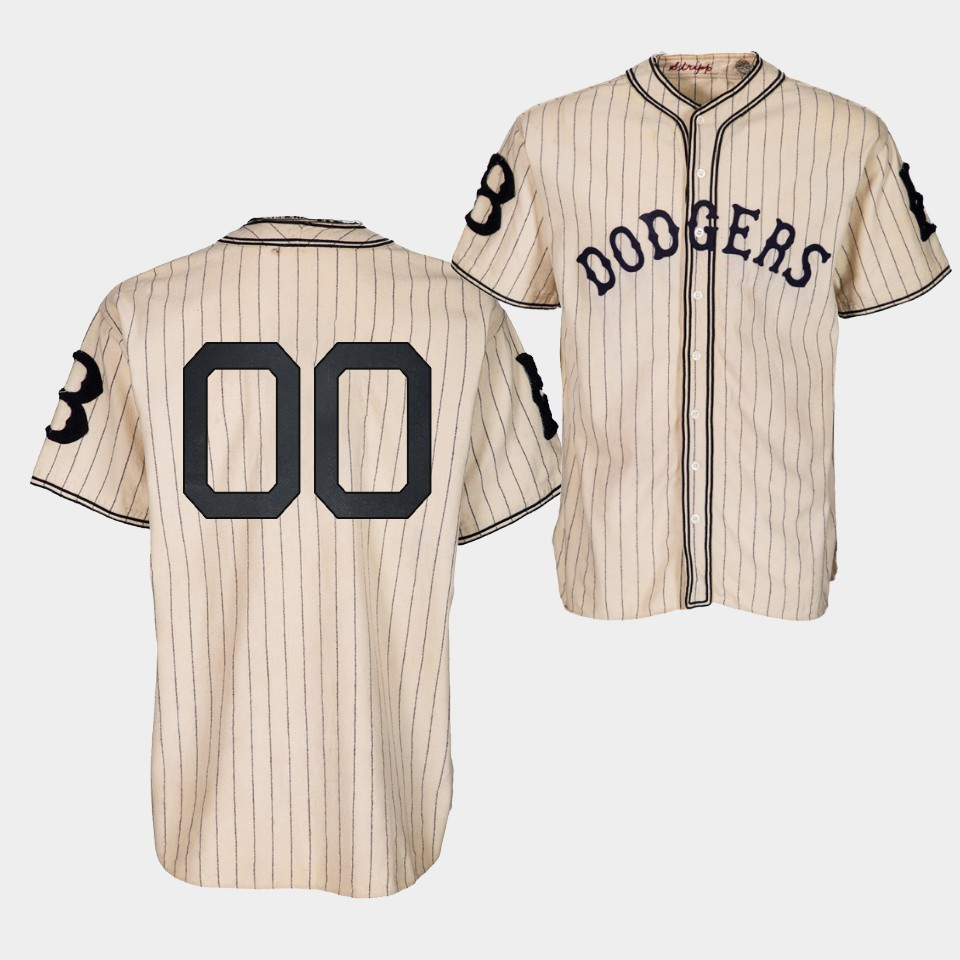 Brooklyn Los Angeles Dodgers Custom 1933 Heritage 00 Gold Pinstripe MLB Jersey Men's