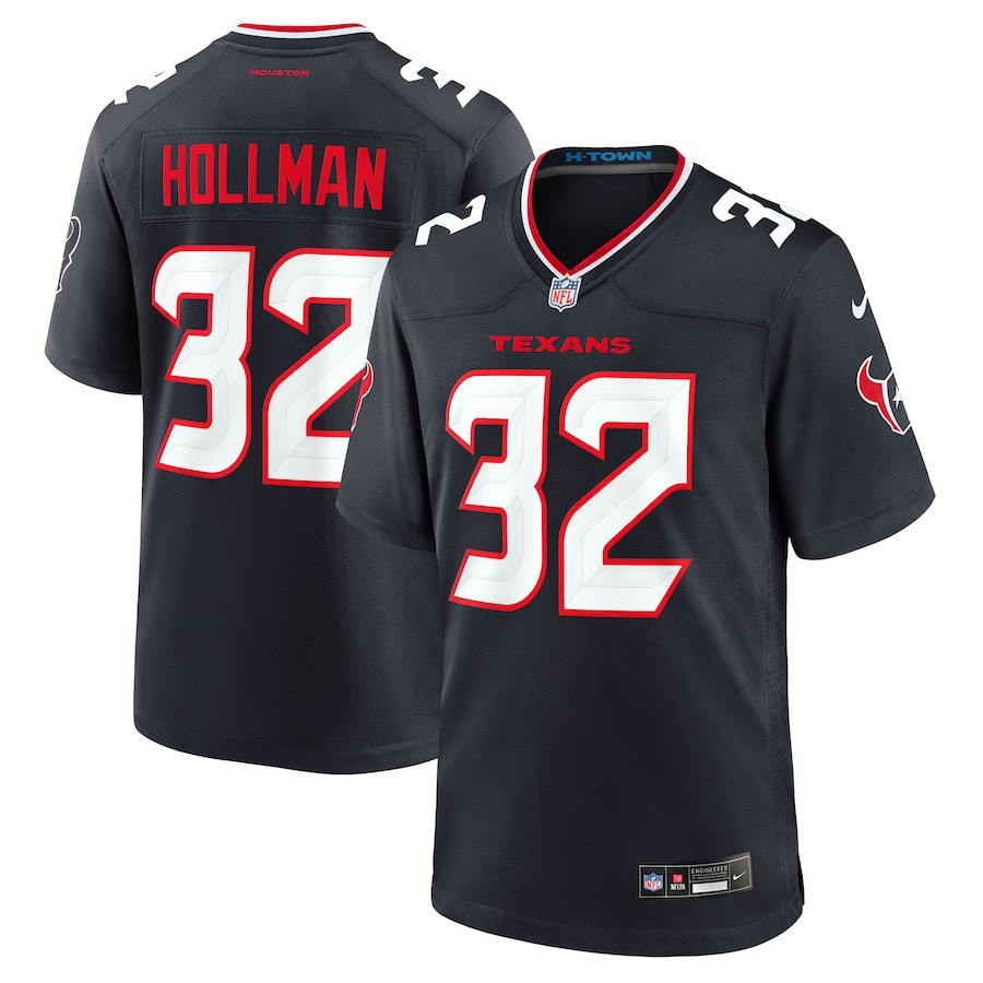 Ka'Dar Hollman 32 Houston Texans Team Game Navy NFL Jersey Men's