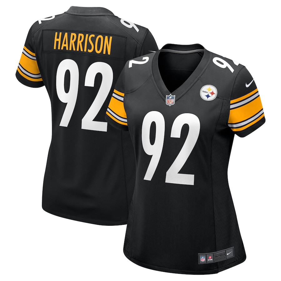 James Harrison 92 Pittsburgh Steelers Retired Game Black NFL Jersey Women's
