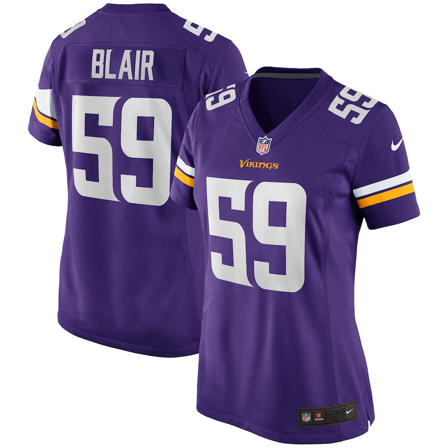 Matt Blair 59 Minnesota Vikings Game Retired Purple NFL Jersey Women's