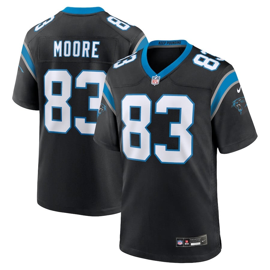David Moore 83 Carolina Panthers Game Black NFL Jersey Men's