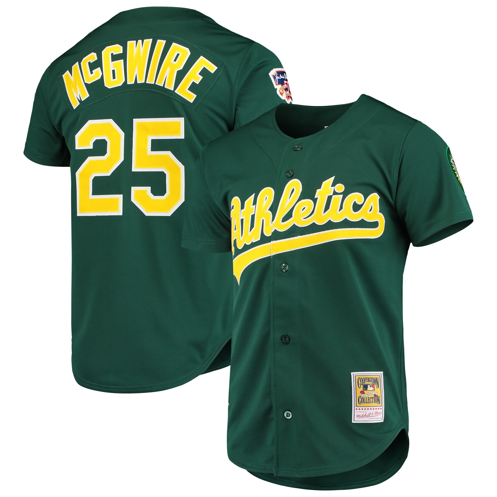Oakland Athletics Mark McGwire Mitchell Ness Green 1997 Cooperstown Collection MLB Jersey Men's
