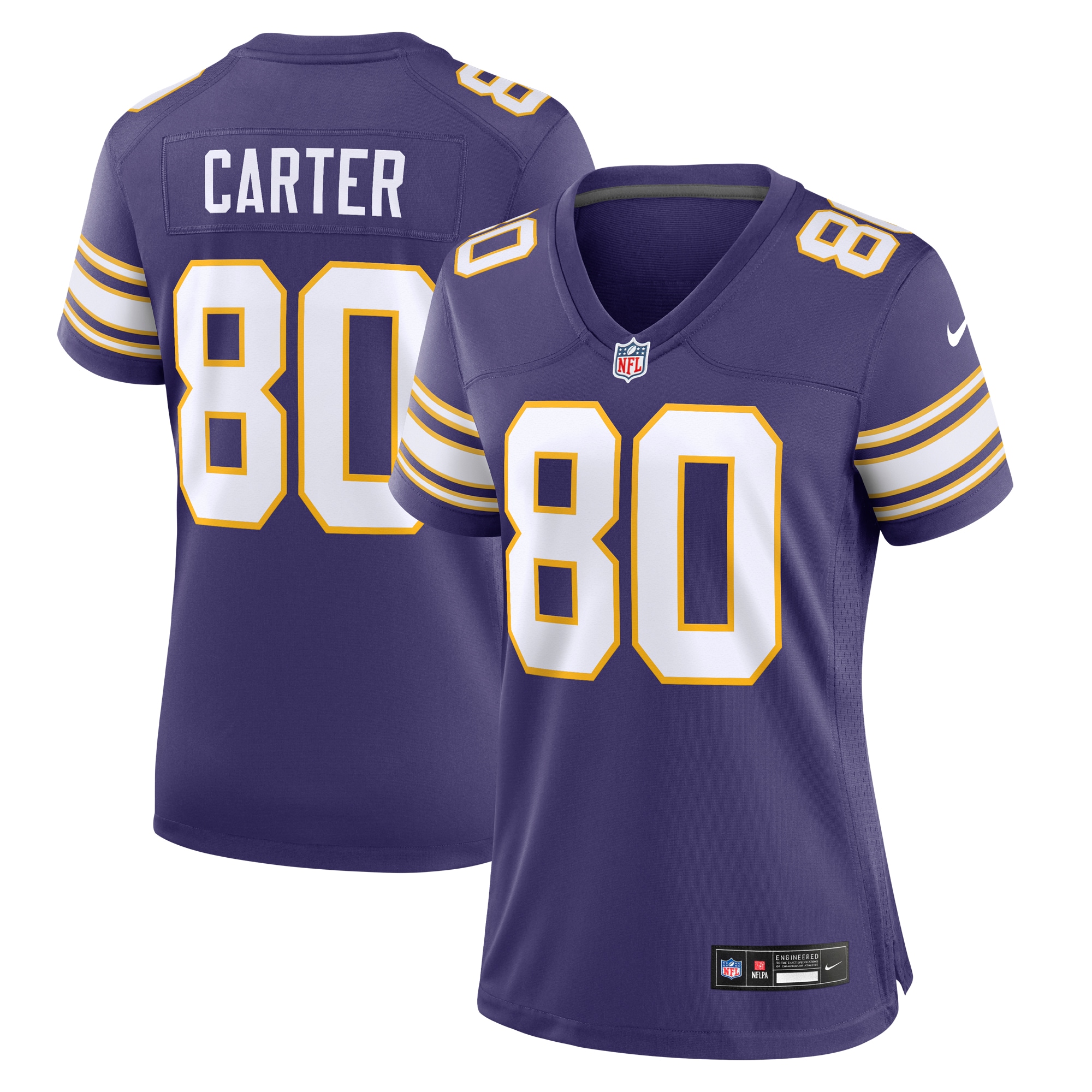 Minnesota Vikings Cris Carter Purple Classic Retired Player Game NFL Jersey Women's