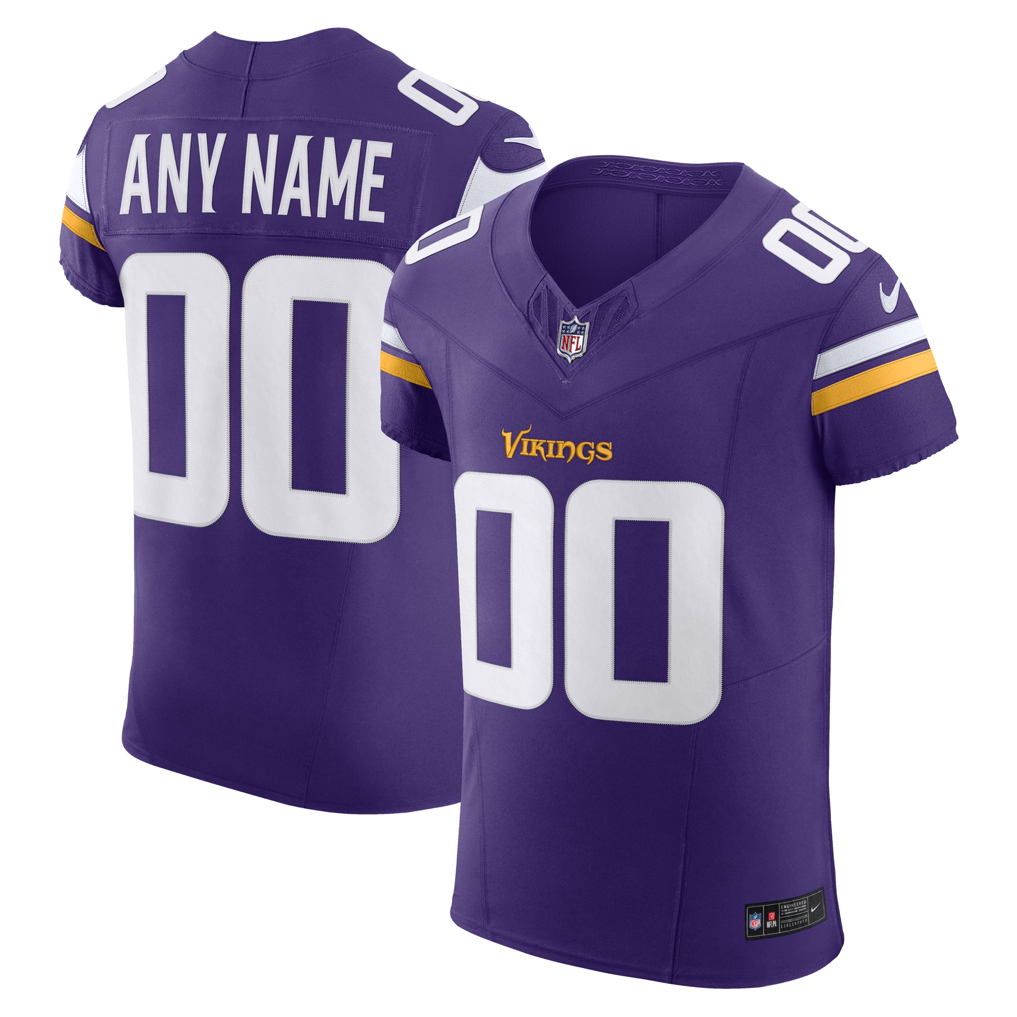 Minnesota Vikings Purple Vapor F.U.S.E. Elite Custom NFL Jersey Men's