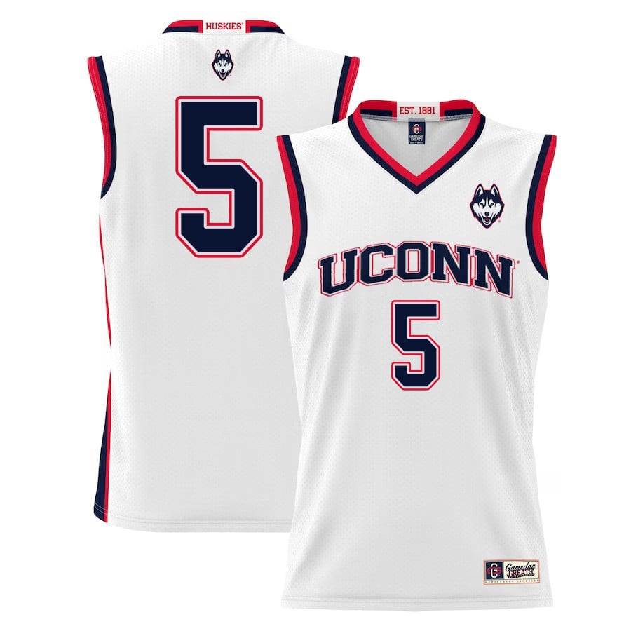Hassan Diarra 5 UConn Huskies White NCAA Jersey Men's
