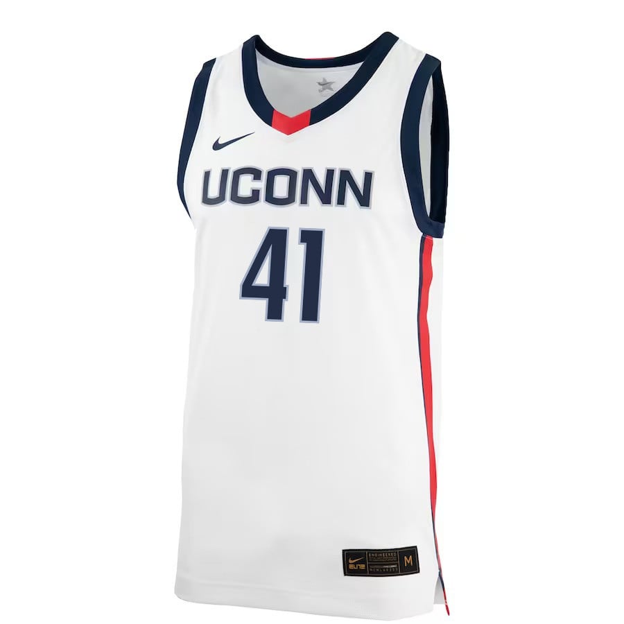 Emmett Hendry 41 UConn Huskies Me White NCAA Jersey Men's