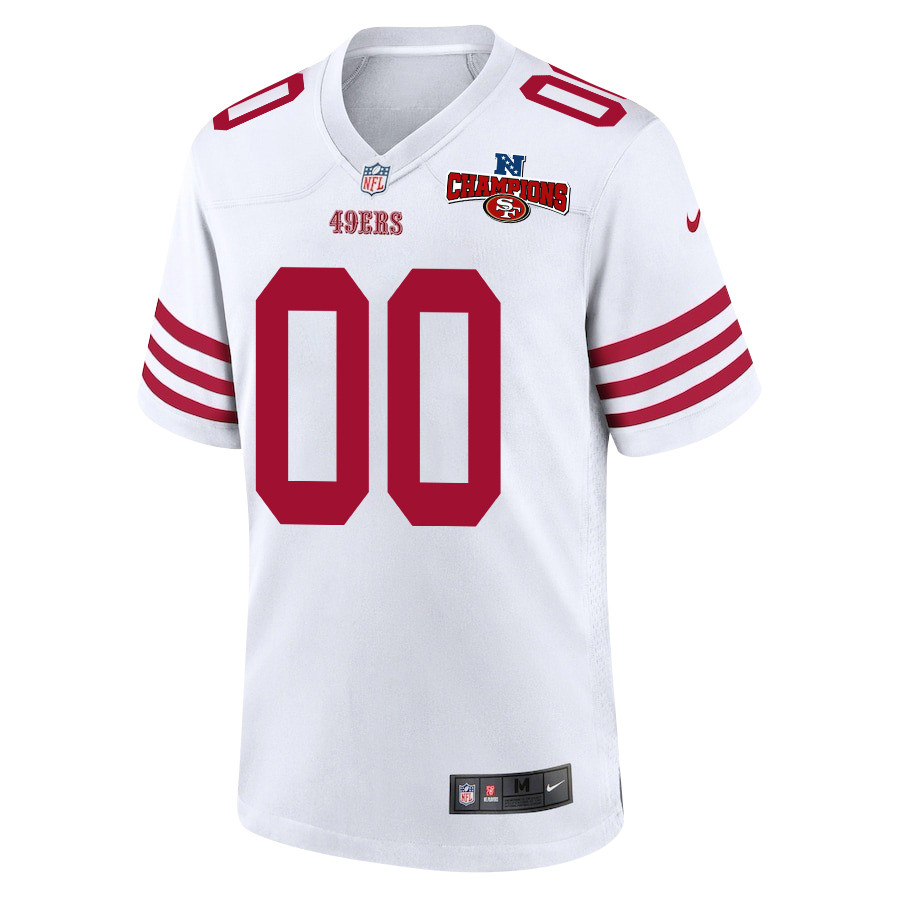 San Francisco 49ers NFC Champions Patch Game Custom White NFL Jersey Men's