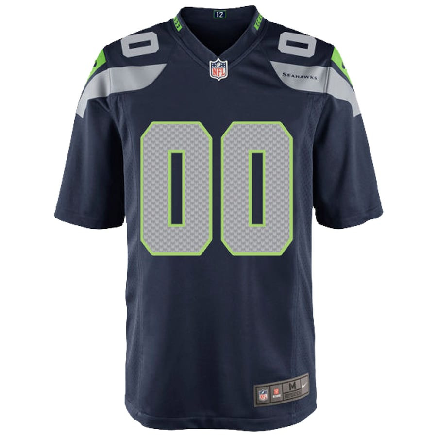 Seattle Seahawks Custom Game College Navy NFL Jersey Youth