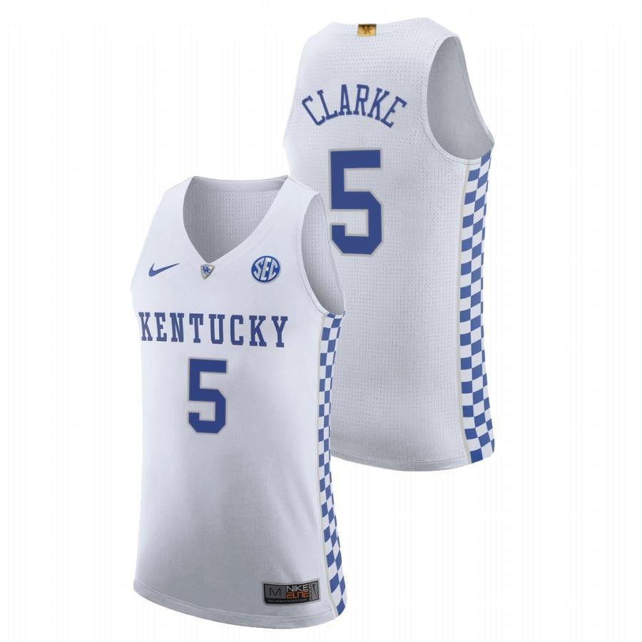 Terrence Clarke 5 Kentucky Wildcat White 2023 Draft Prospect RIP NCAA Jersey Men's