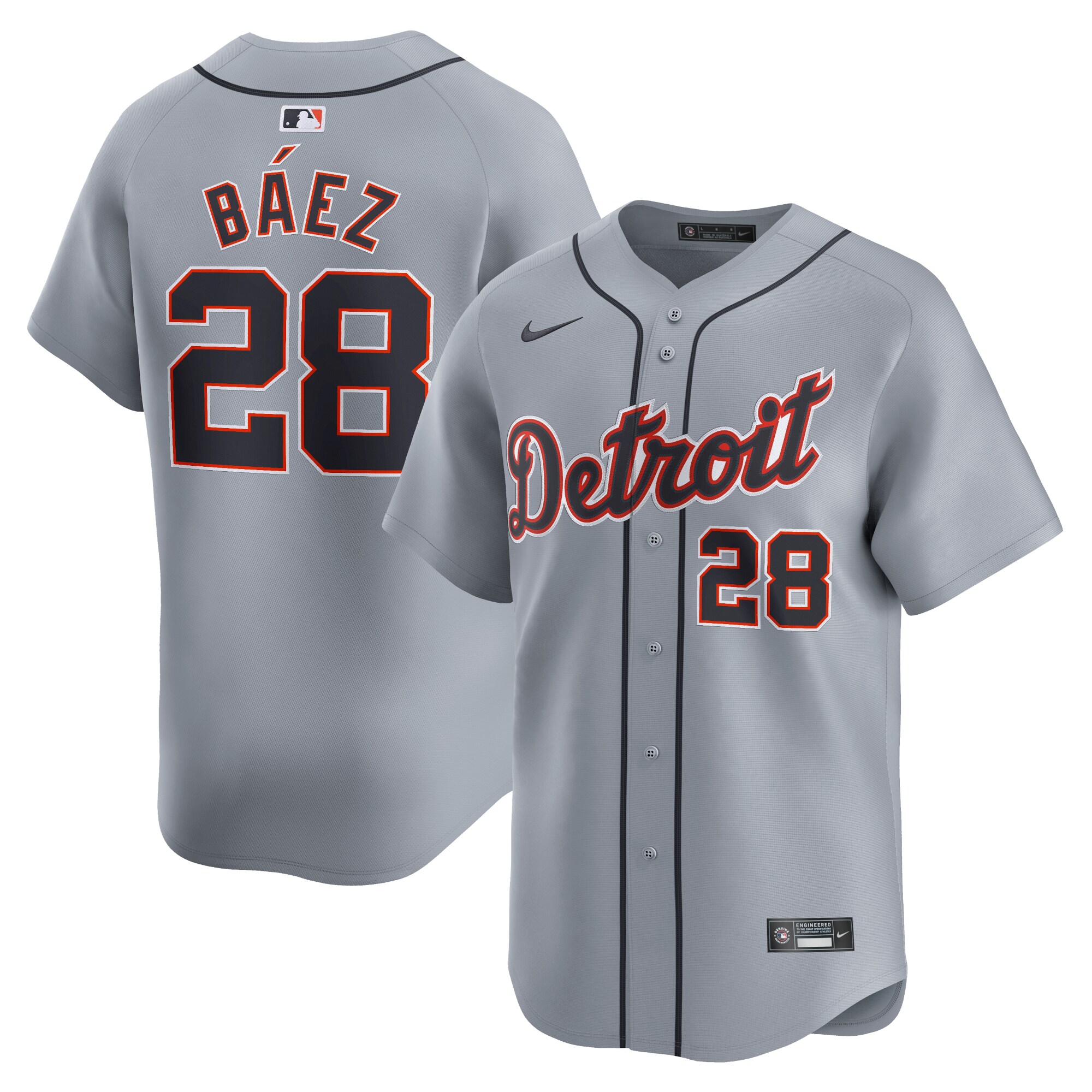 Detroit Tigers Javier Baez Gray Road Limited Player MLB Jersey Men's