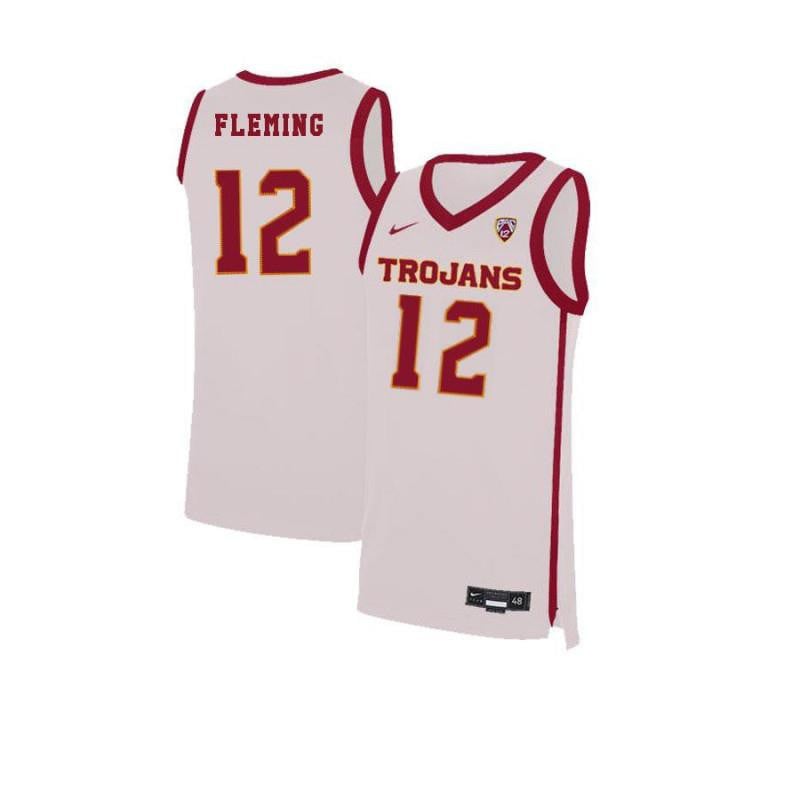 12 Devin Flemin White Elite USC Trojans NCAA Jersey Men's