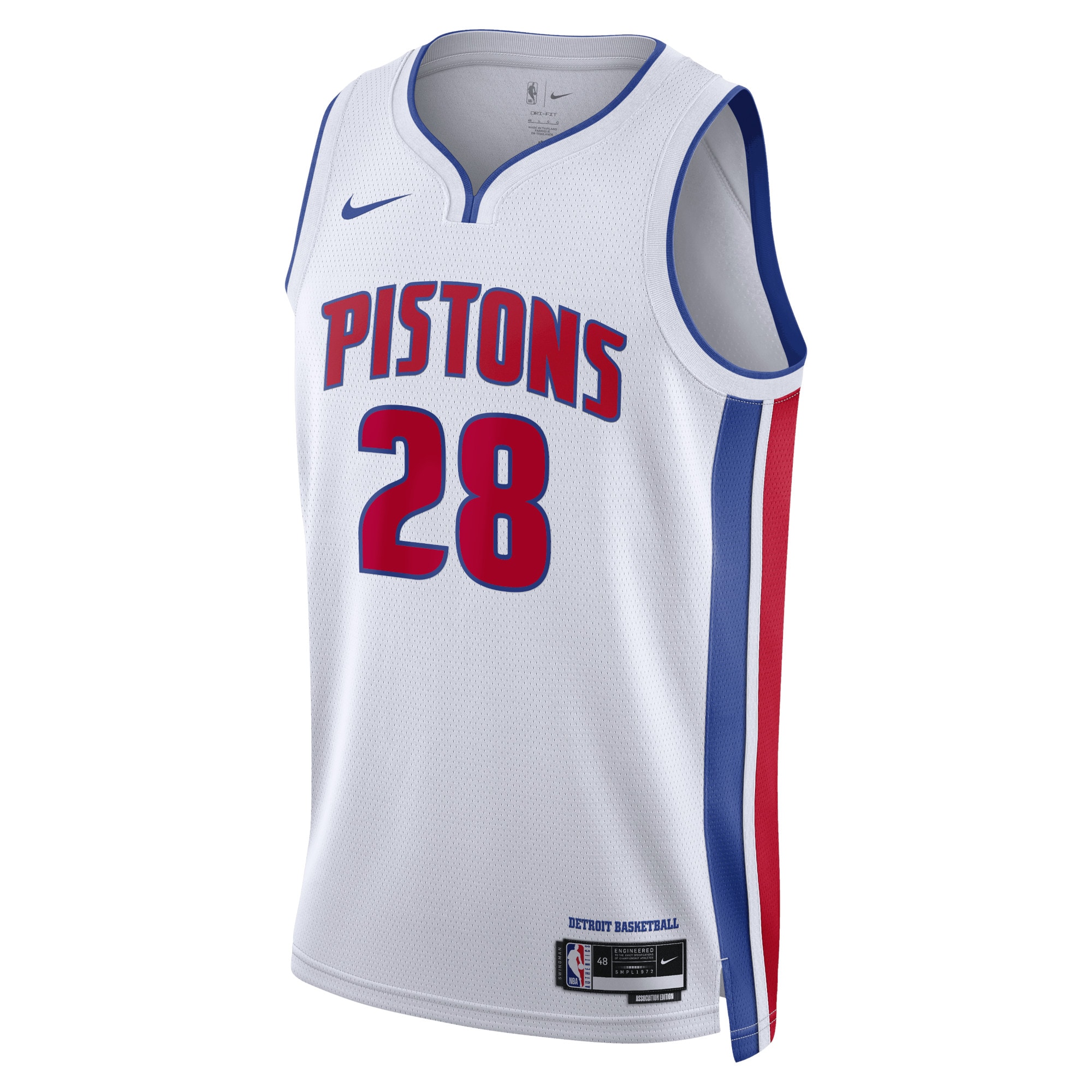 Detroit Pistons Association Edition Swingman White Isaiah Stewar Unisex NBA Jersey Unisex