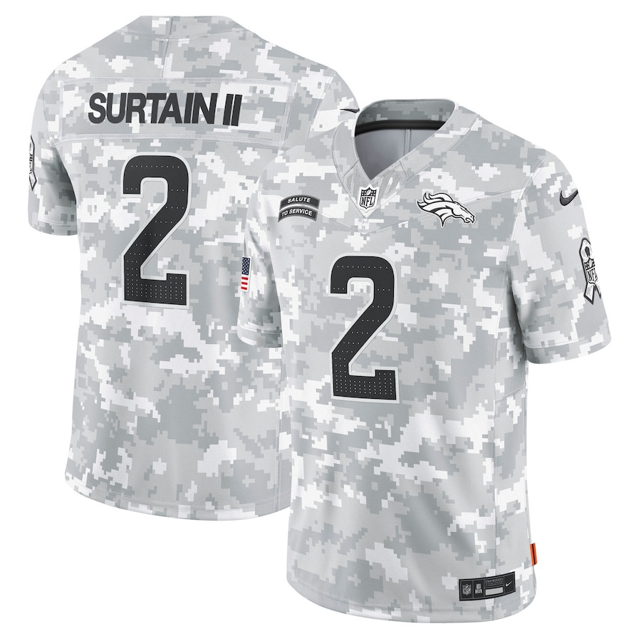 Patrick Surtain II 2 Denver Broncos 2024 Salute to Service Limited Arctic Camo NFL Jersey Men's