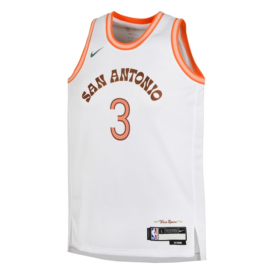 Keldon Johnson 3 San Antonio Spurs 2023/24 City Edition Swingma White NBA Jersey Youth